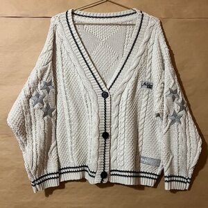 Taylor Swift | Folklore Cardigan Sweater Stars Cable Knit Button Front Size M/L